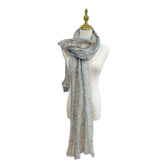 Lauren Ralph Lauren Floral Stripe Wrap Romantic Vintage Inspired Linen Blend NWT - Picture 4 of 14